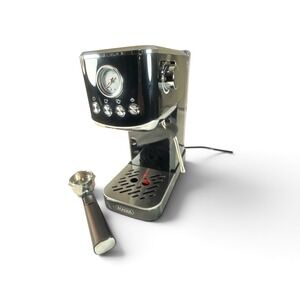 Magia Espresso Machine Black Chrome Semi-Automatic Coffee Maker with Steam Wand
